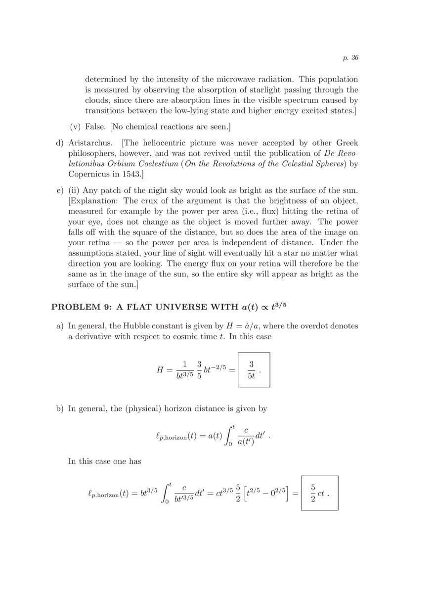 8.286 The Early Universe, Review Problems for Quiz I - Page 30