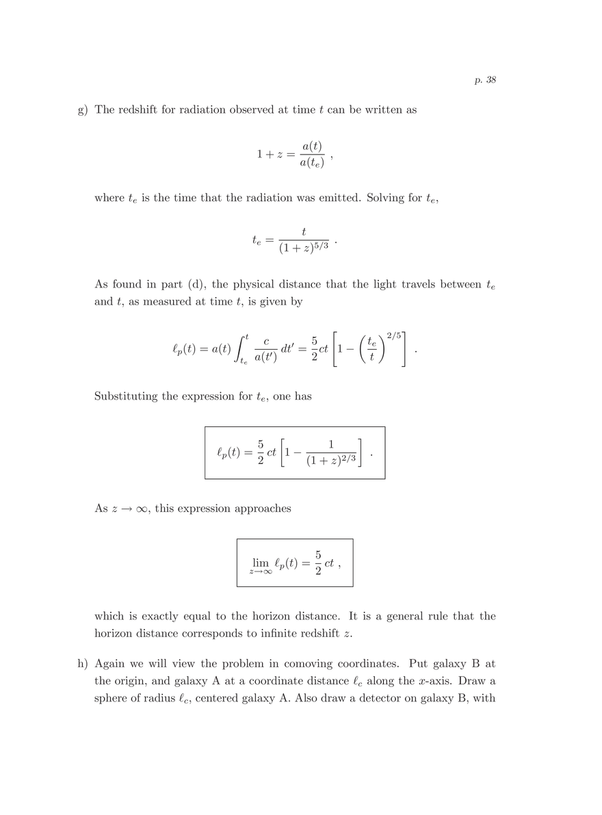 8.286 The Early Universe, Review Problems for Quiz I - Page 32