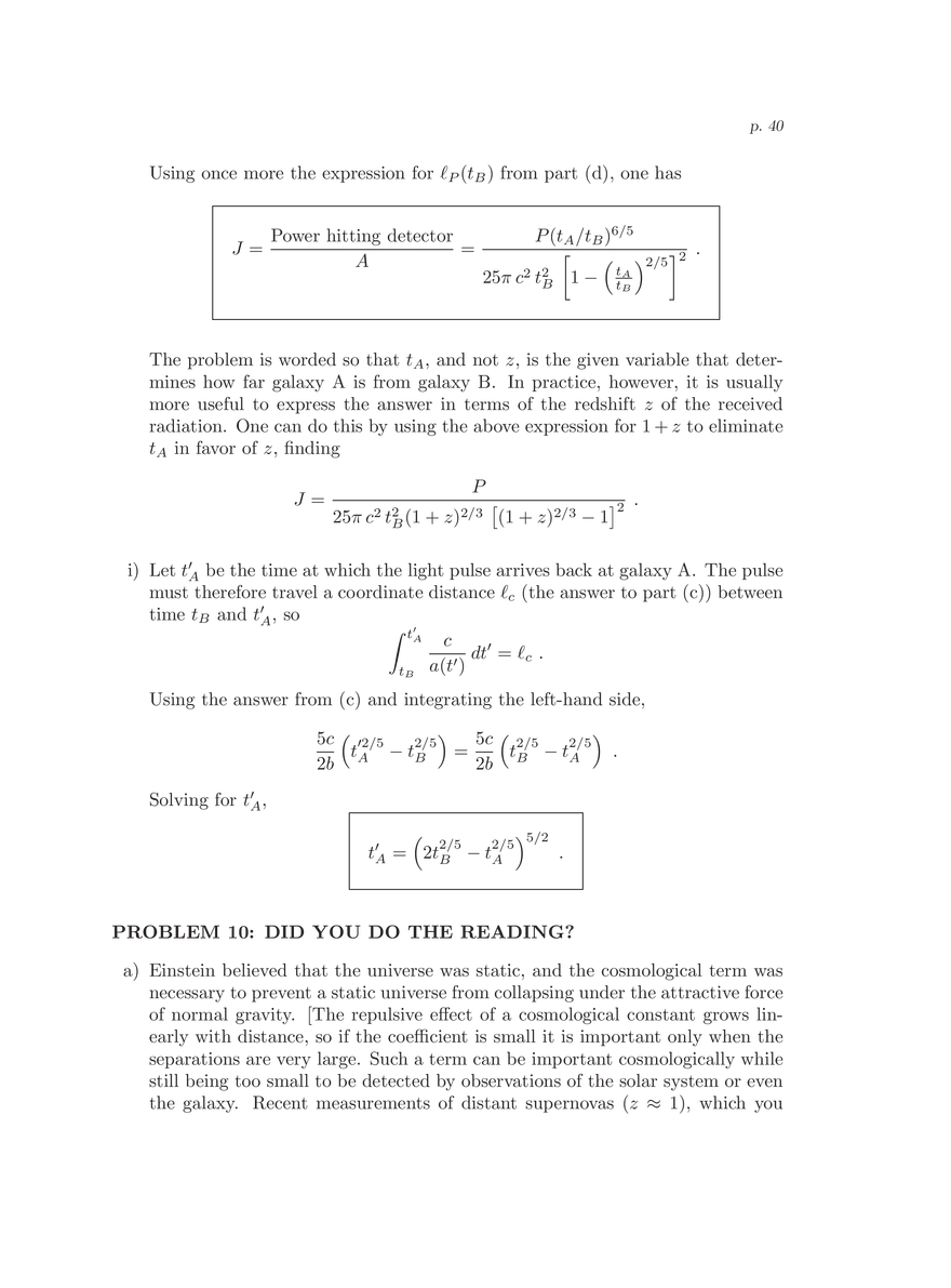 8.286 The Early Universe, Review Problems for Quiz I - Page 34