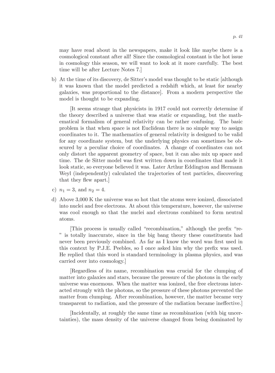 8.286 The Early Universe, Review Problems for Quiz I - Page 36