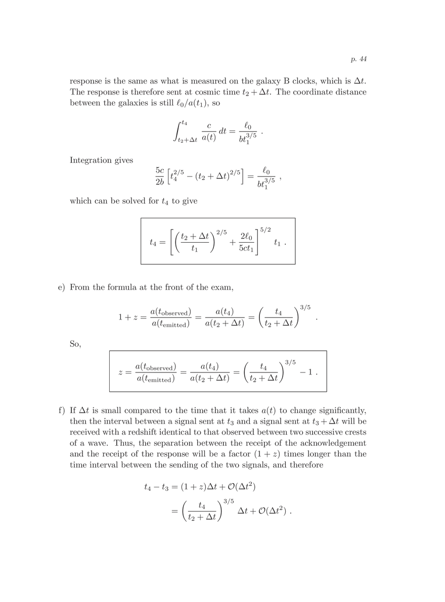 8.286 The Early Universe, Review Problems for Quiz I - Page 39