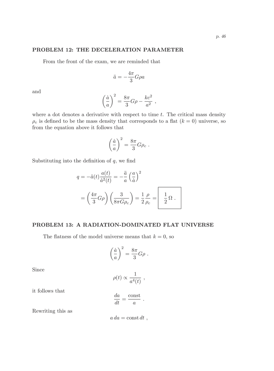 8.286 The Early Universe, Review Problems for Quiz I - Page 41