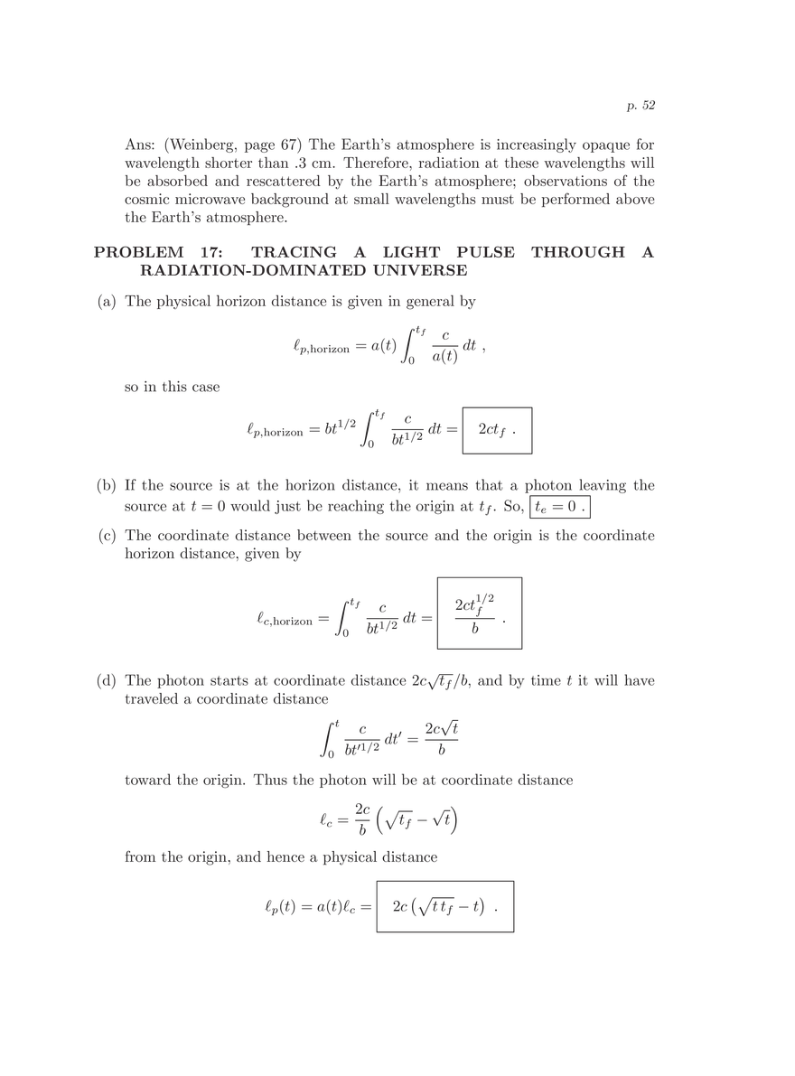 8.286 The Early Universe, Review Problems for Quiz I - Page 48