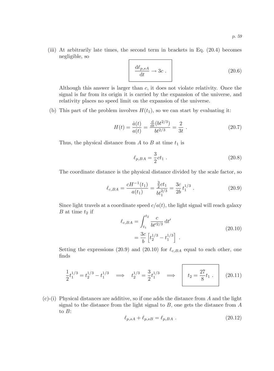8.286 The Early Universe, Review Problems for Quiz I - Page 55