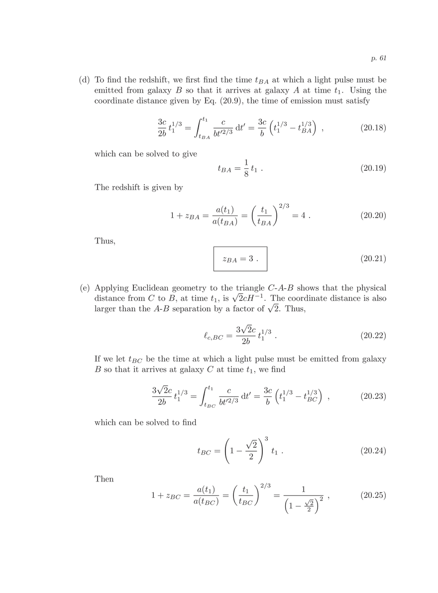 8.286 The Early Universe, Review Problems for Quiz I - Page 58