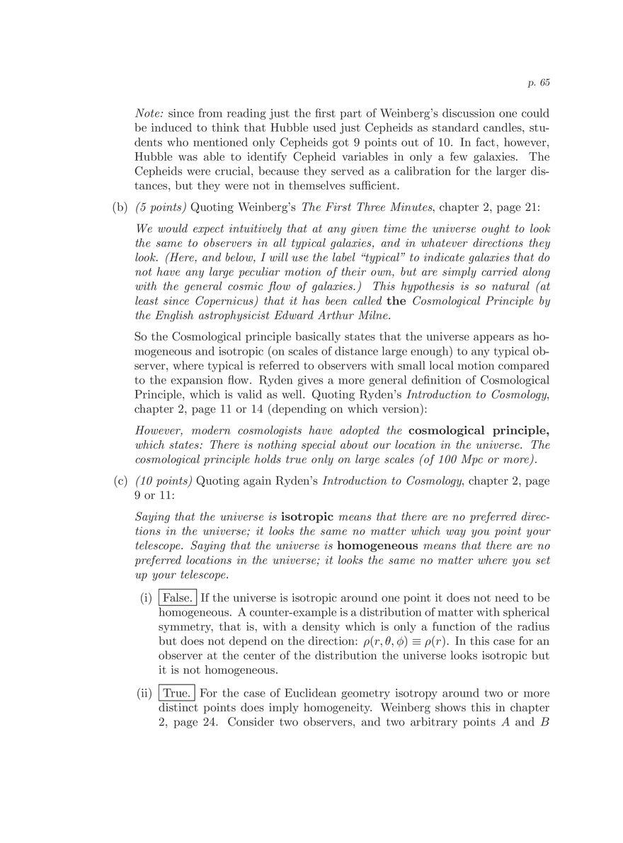 8.286 The Early Universe, Review Problems for Quiz I - Page 62