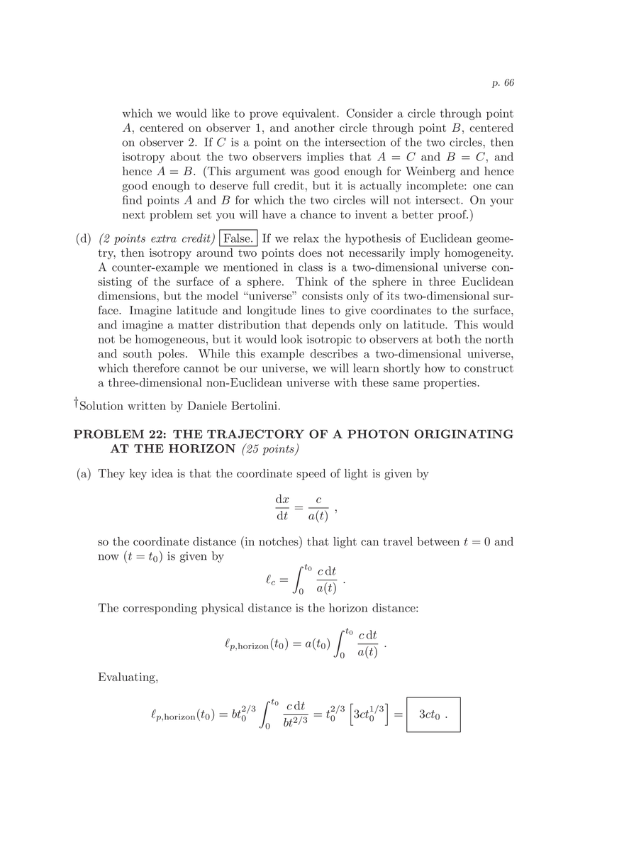 8.286 The Early Universe, Review Problems for Quiz I - Page 63