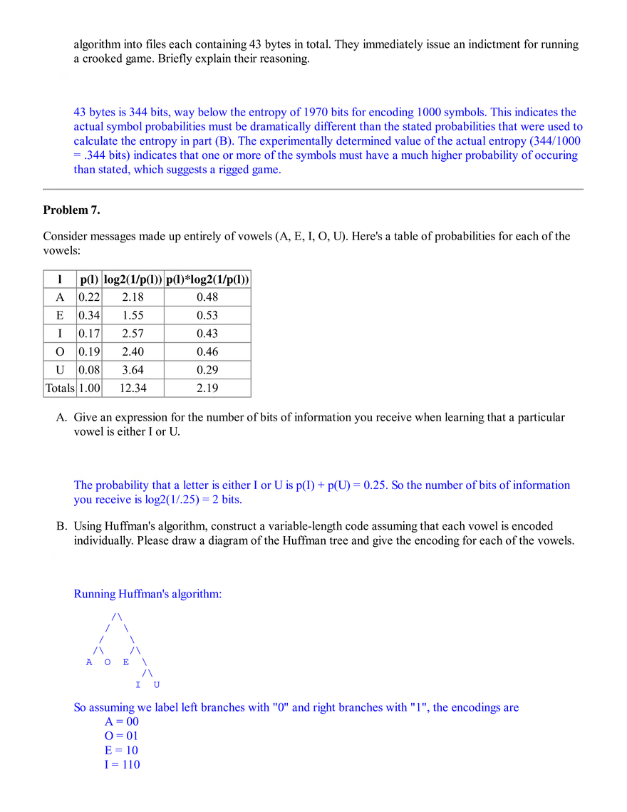 6.02 Practice Problems: Information, Entropy, & Source Coding (Solutions) - Page 9