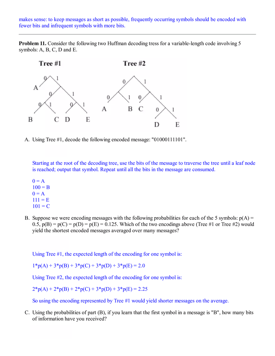 6.02 Practice Problems: Information, Entropy, & Source Coding (Solutions) - Page 12