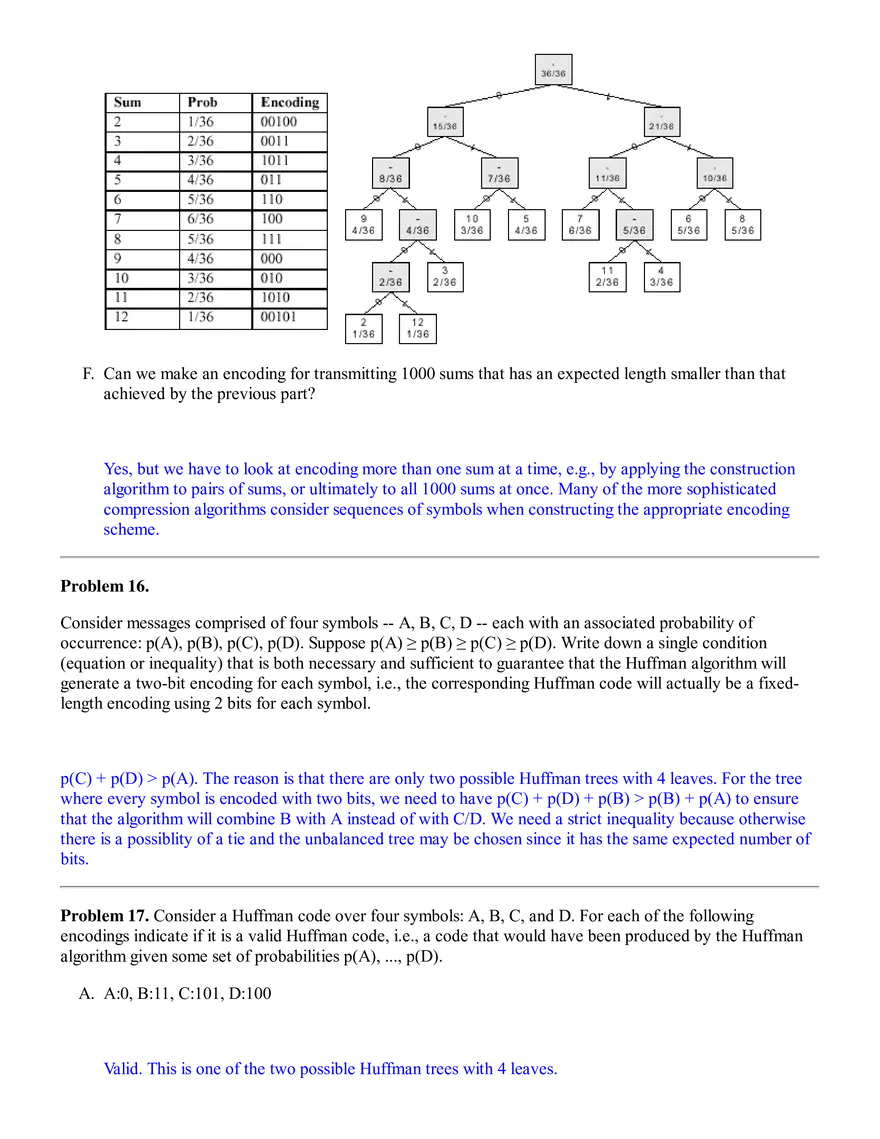 6.02 Practice Problems: Information, Entropy, & Source Coding (Solutions) - Page 4