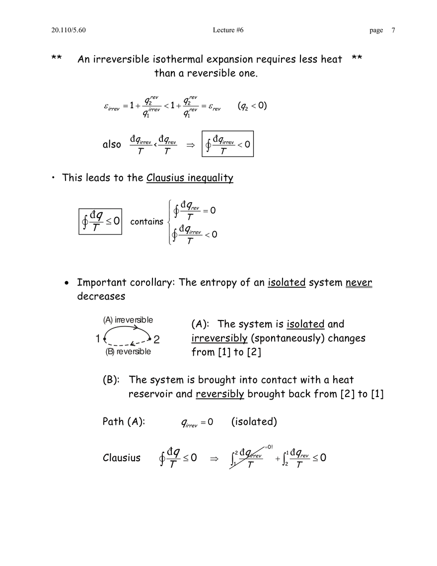 2nd Law; Entropy (Boltzmann and Clausius) - Page 7