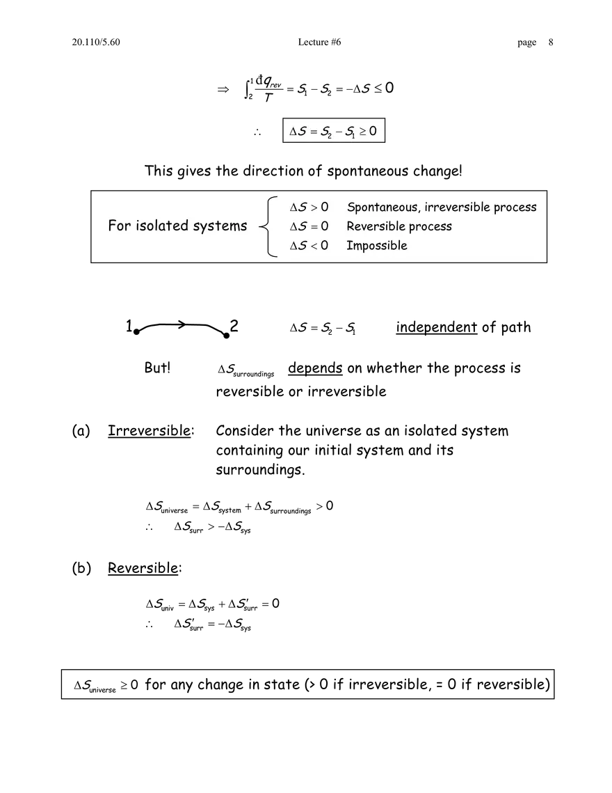 2nd Law; Entropy (Boltzmann and Clausius) - Page 8