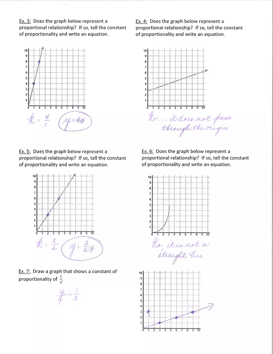 Constant of Proportionality from a Graph - Page 2