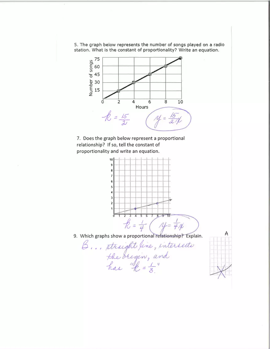 Constant of Proportionality from a Graph - Page 6