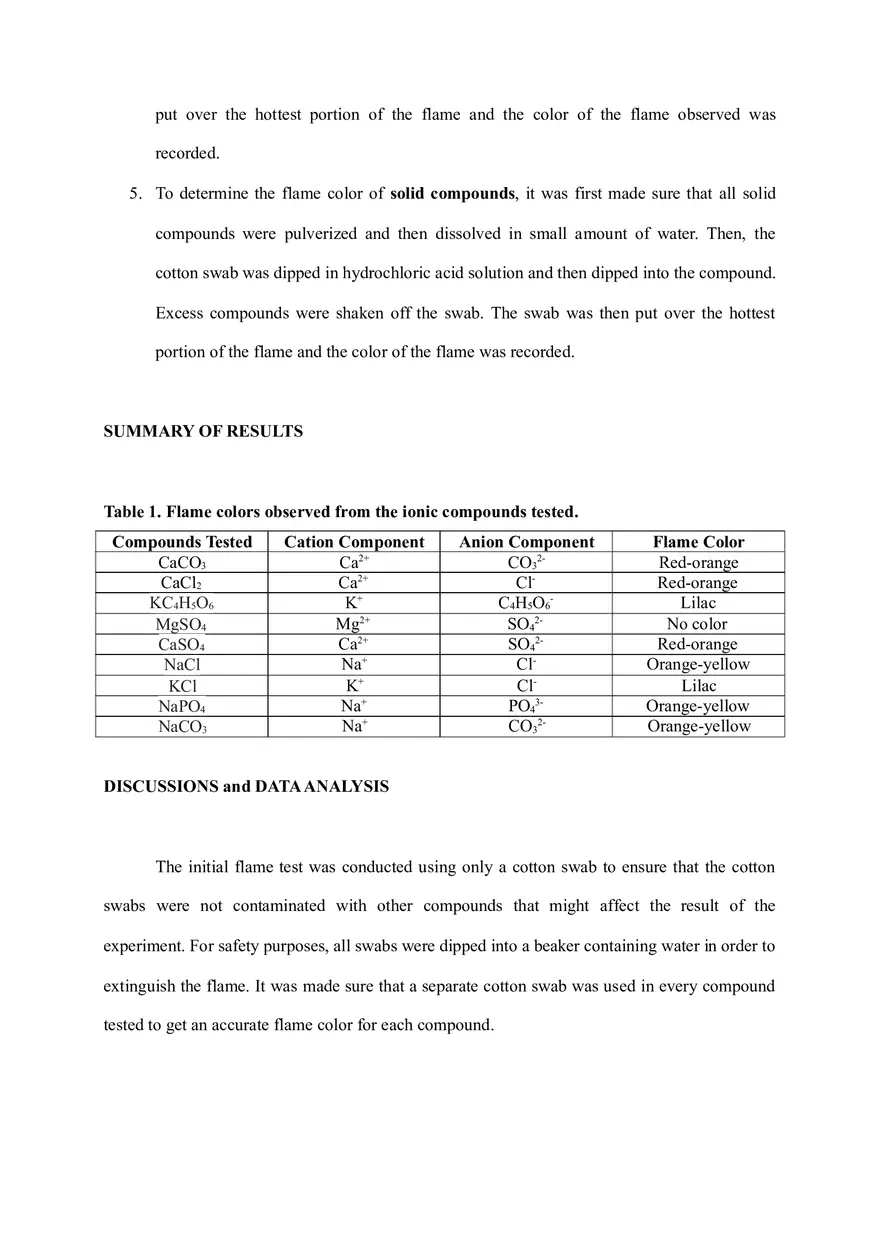 Flame Test Lab Report - Page 3