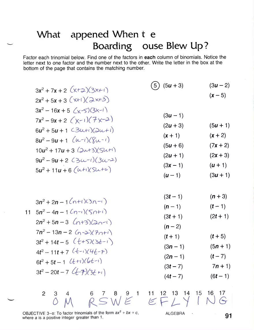 Algebra Unit 6 Review Answers - Page 4