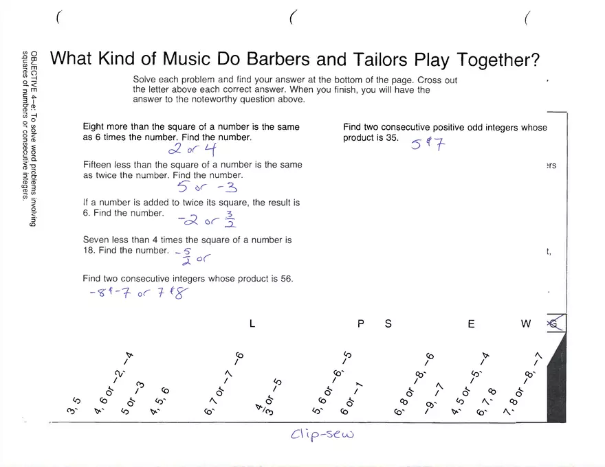 Algebra Unit 6 Review Answers - Page 6