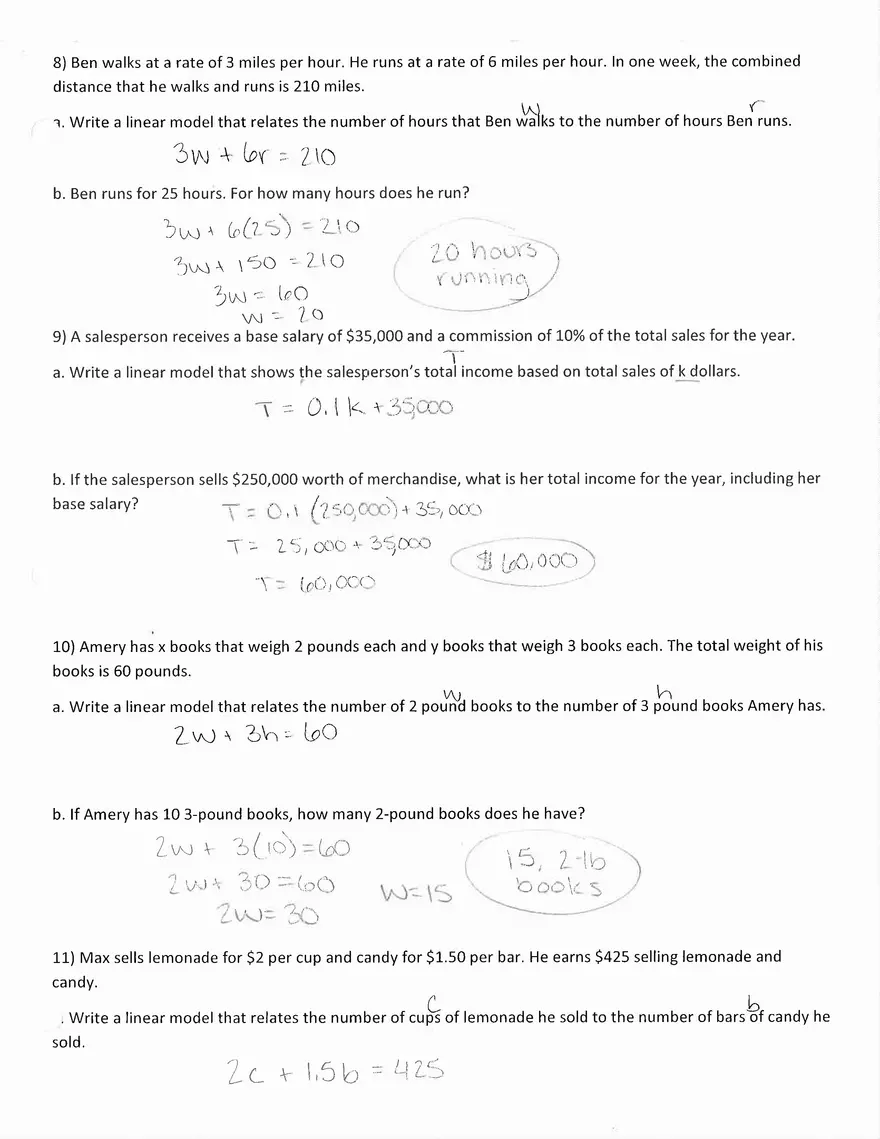 Word Problem Practice Answer Key - Page 3