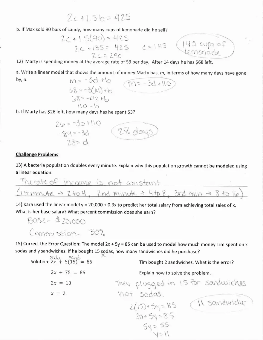 Word Problem Practice Answer Key - Page 4