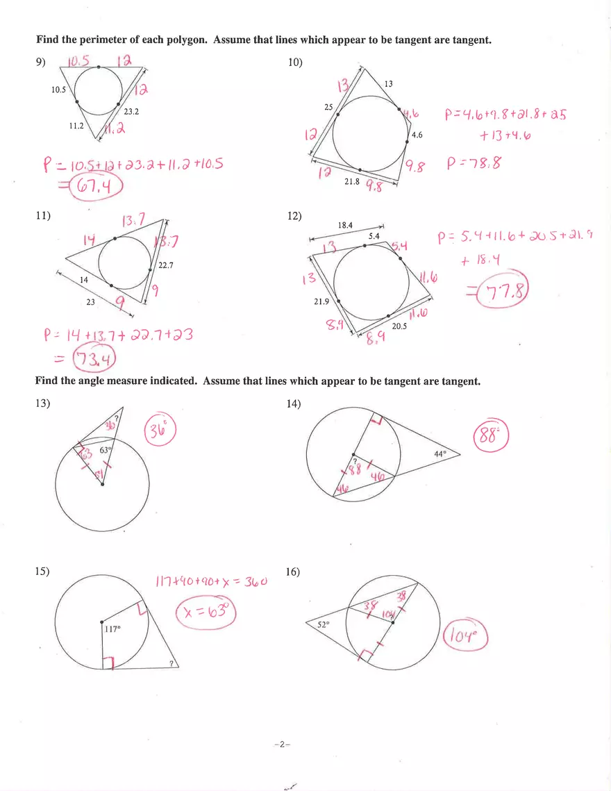 Tangents to Circles - Page 2