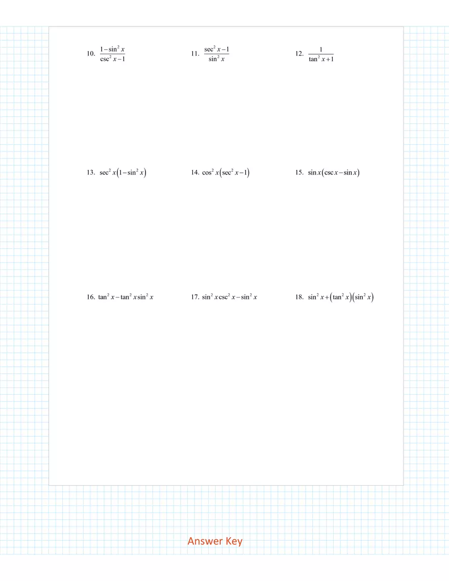 Simplifying Trig Identities - Page 9