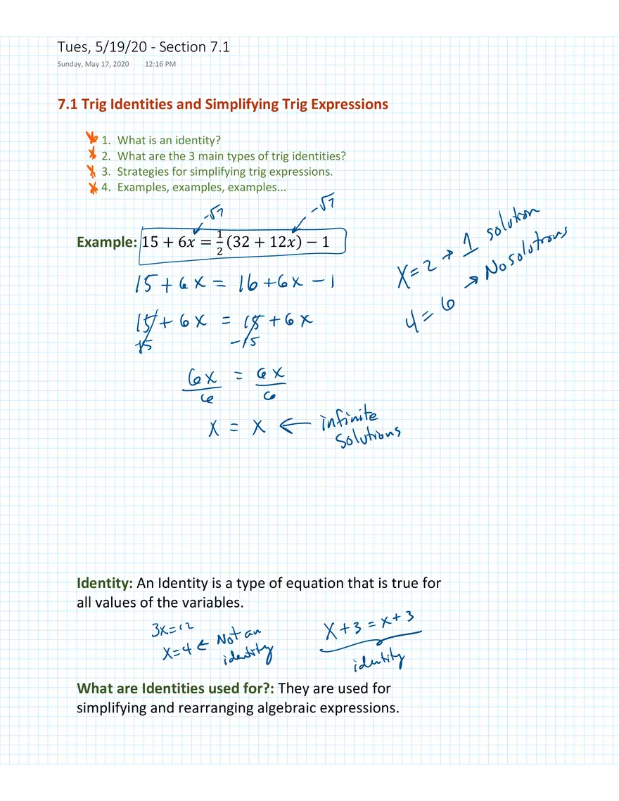 Simplifying Trig Identities - Page 1