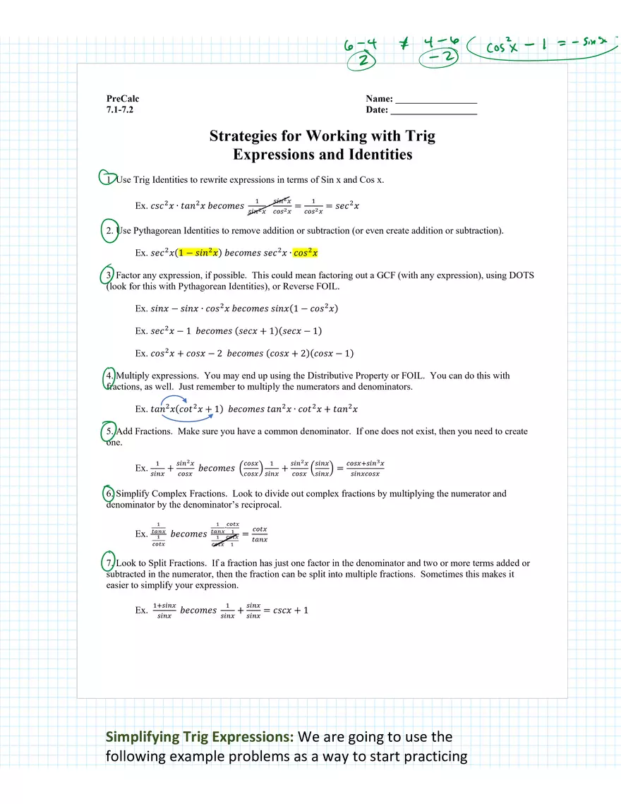Simplifying Trig Identities - Page 5