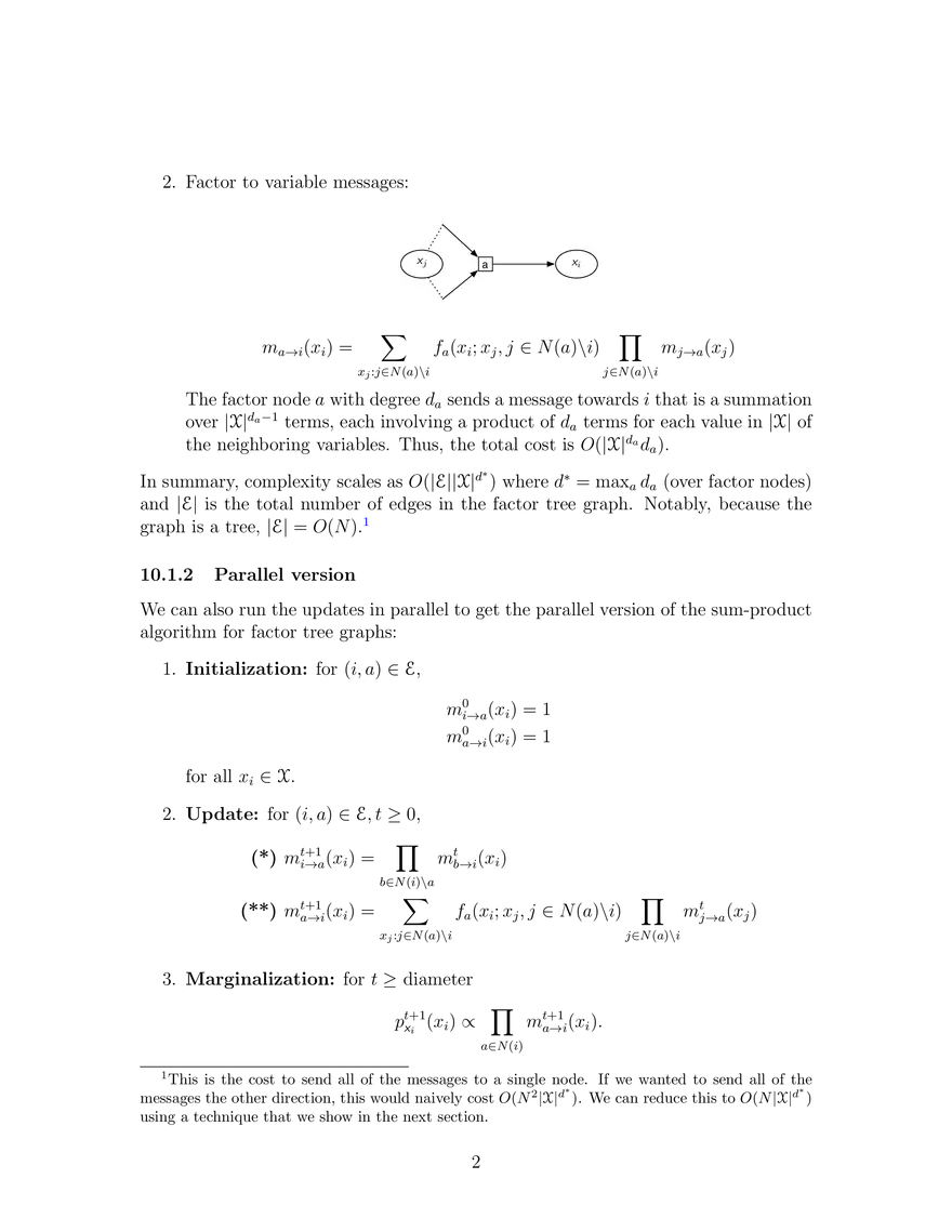 Sum-Product on Factor Tree Graphs, MAP Elimination Algorithm - Page 2