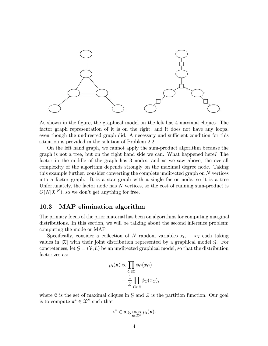 Sum-Product on Factor Tree Graphs, MAP Elimination Algorithm - Page 4
