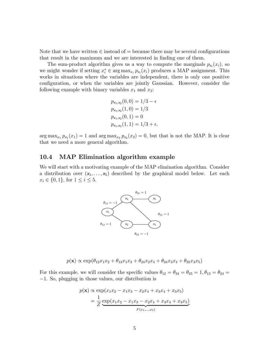 Sum-Product on Factor Tree Graphs, MAP Elimination Algorithm - Page 5