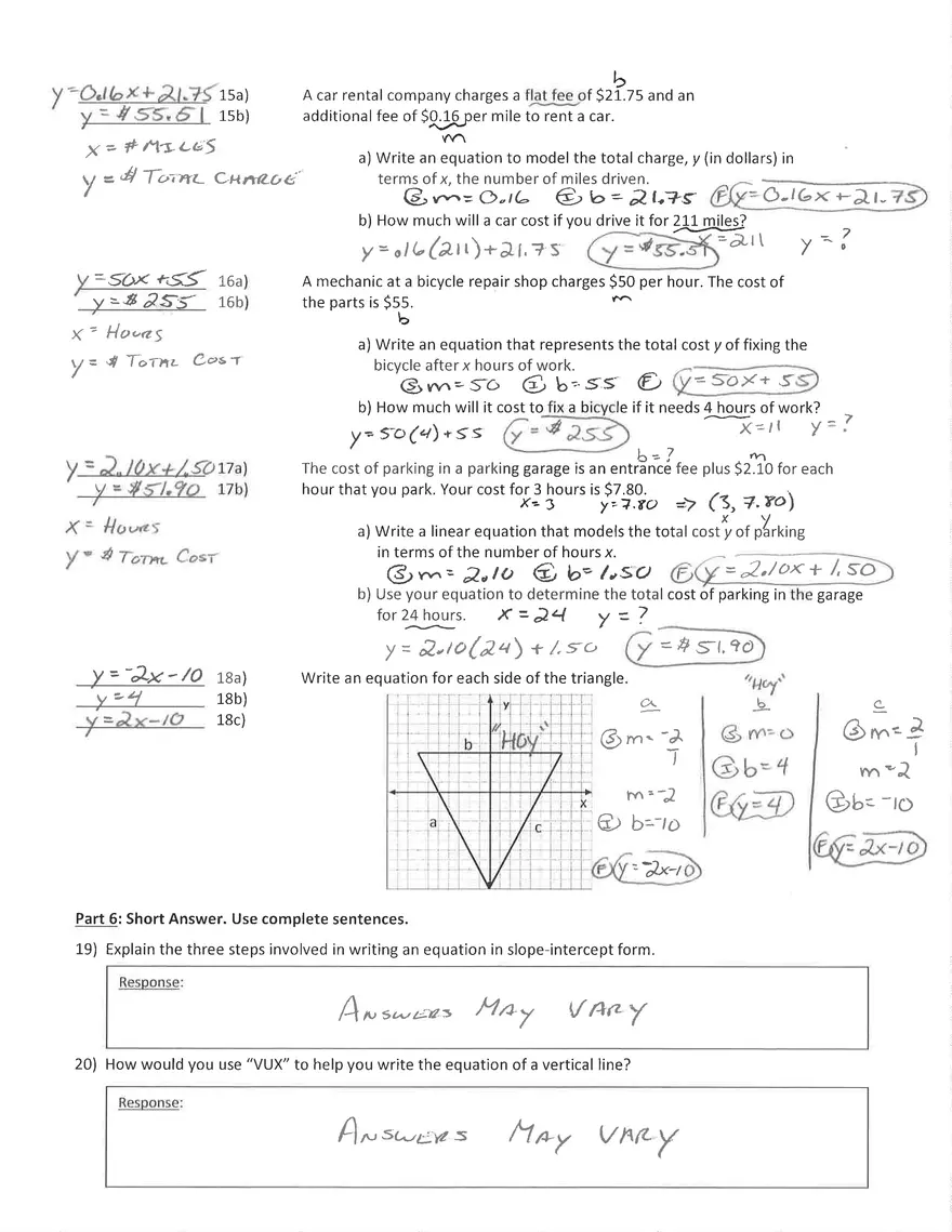 Algebra 1 Unit 4 Practice Quiz 1 - Page 2