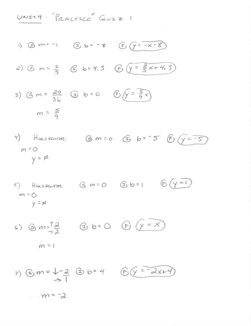 Algebra 1 Unit 4 Practice Quiz 1 - Page 3