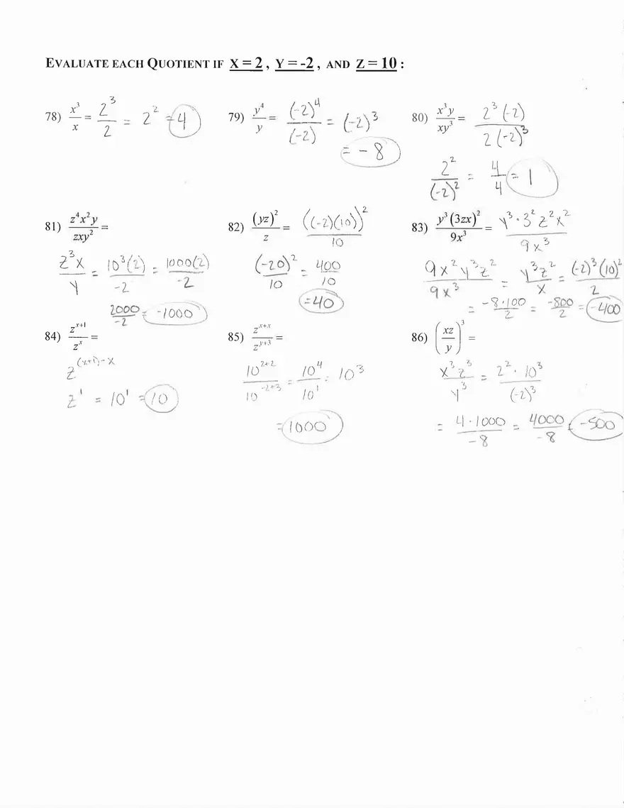 Exponents Worksheets with Answers - Page 4