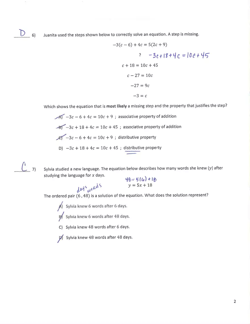 Practice Test 6 Answer Key - Page 2