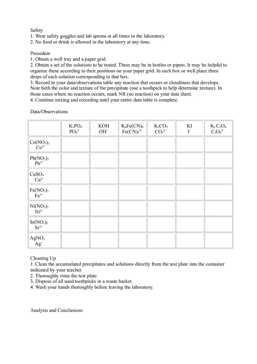 Forming and Naming Ionic Compounds Lab - Page 2