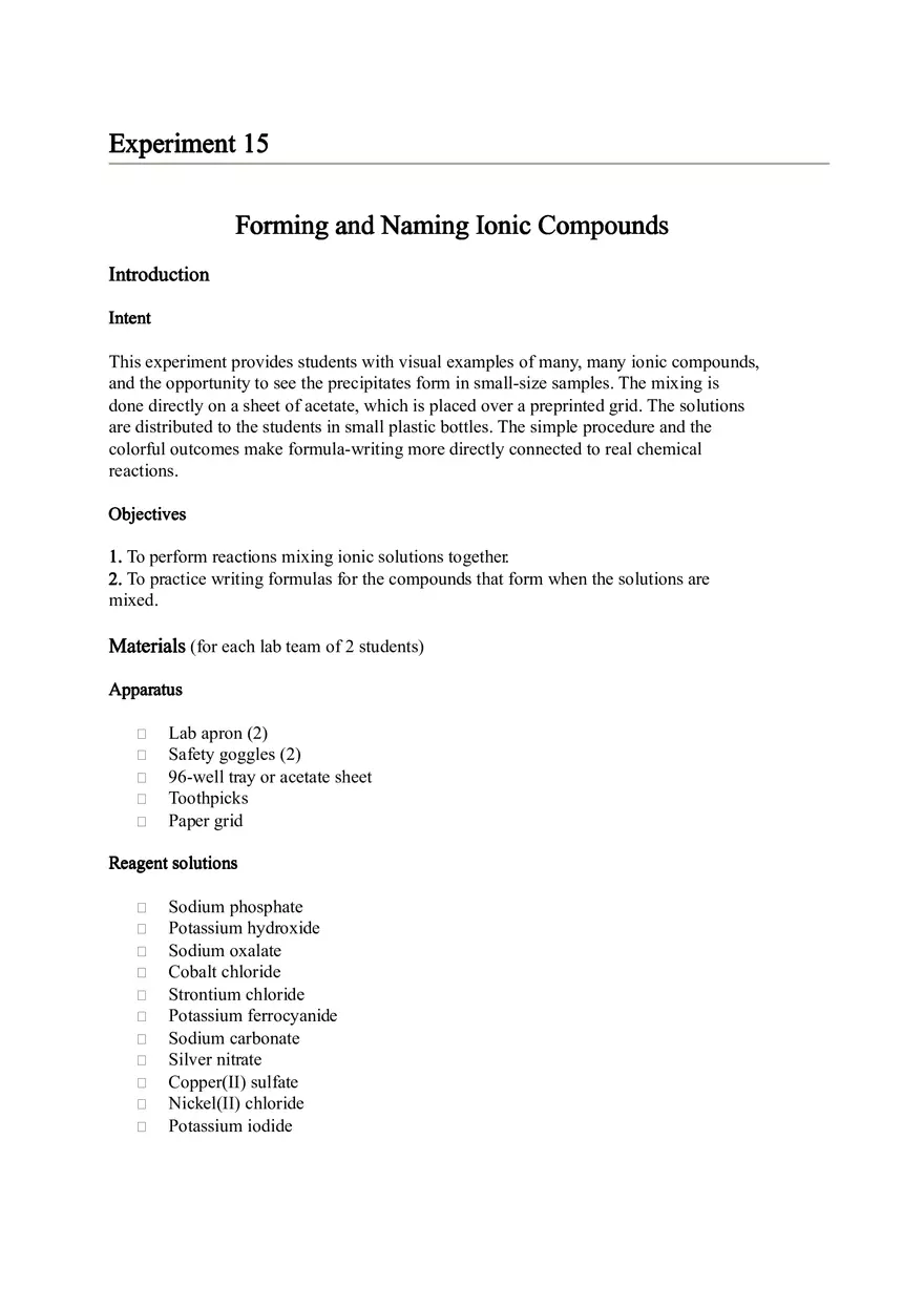 Forming and Naming Ionic Compounds Lab - Page 4