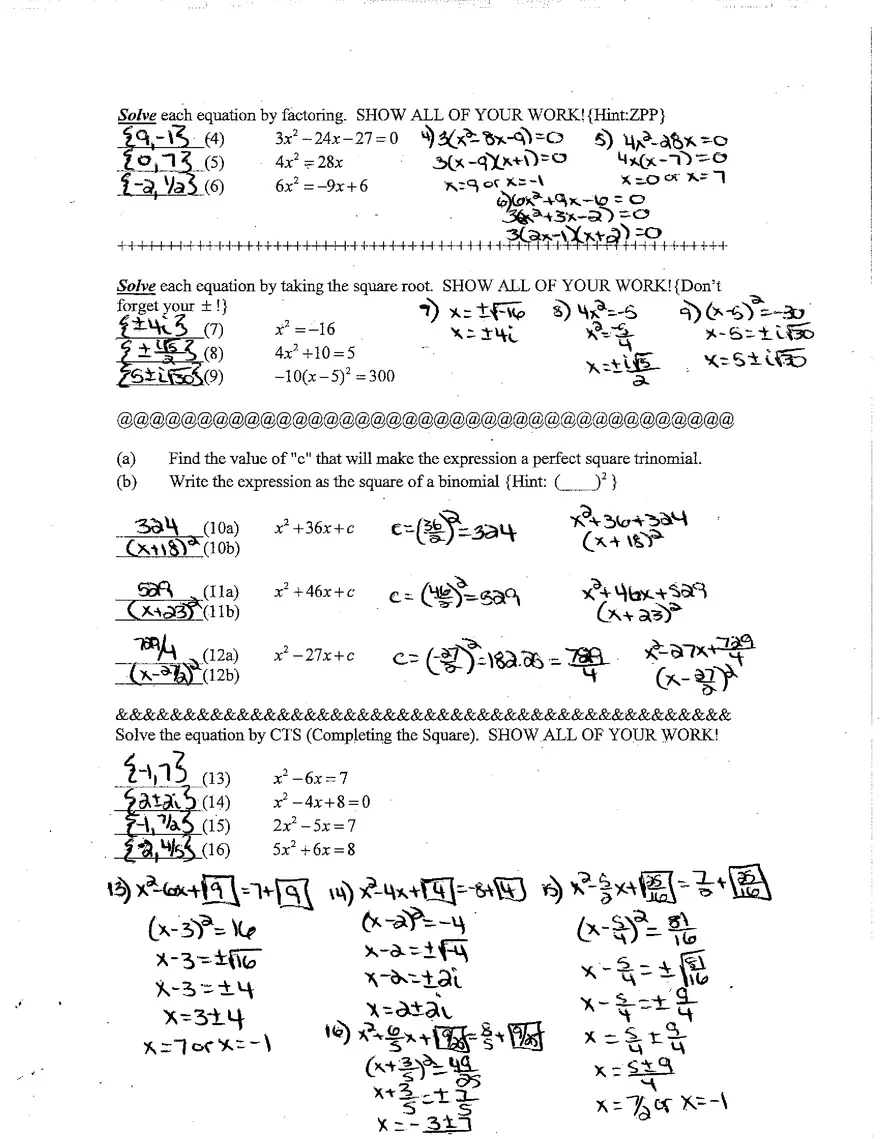 Algebra Unit 2 Packet - Page 20