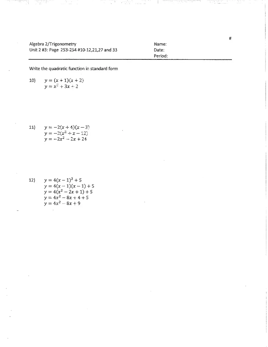 Algebra Unit 2 Packet - Page 24
