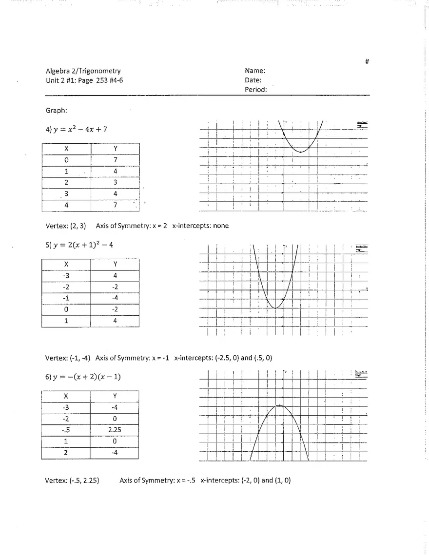 Algebra Unit 2 Packet - Page 2