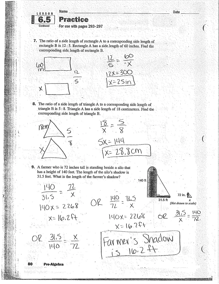 Lesson 6.5 Worksheet Answer Key - Page 2