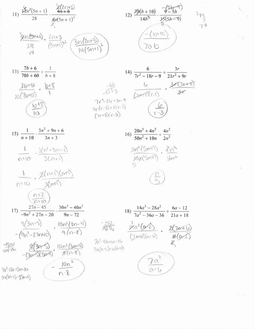 Rational Expressions Review Worksheet - Page 2
