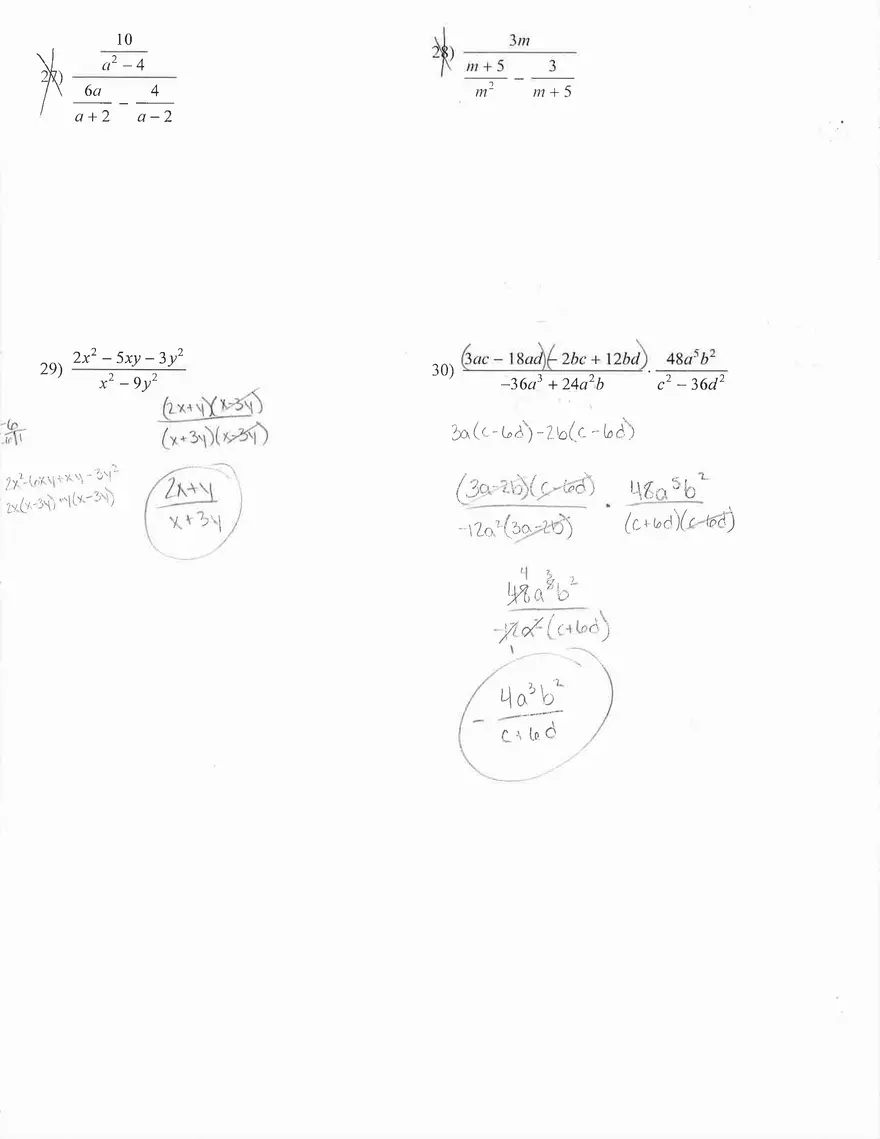 Rational Expressions Review Worksheet - Page 4