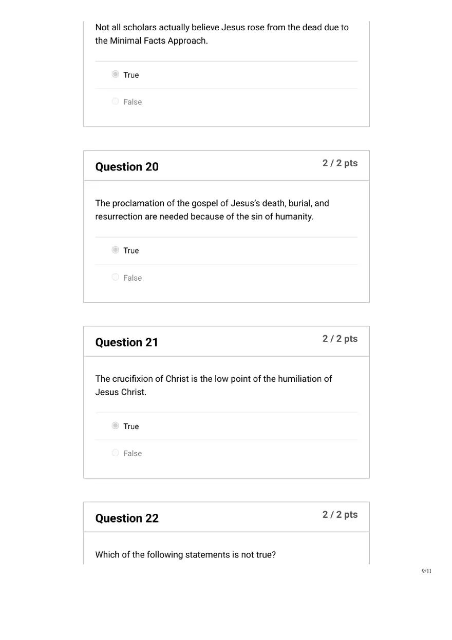 Quiz Introduction to the Study of Jesus - Page 9