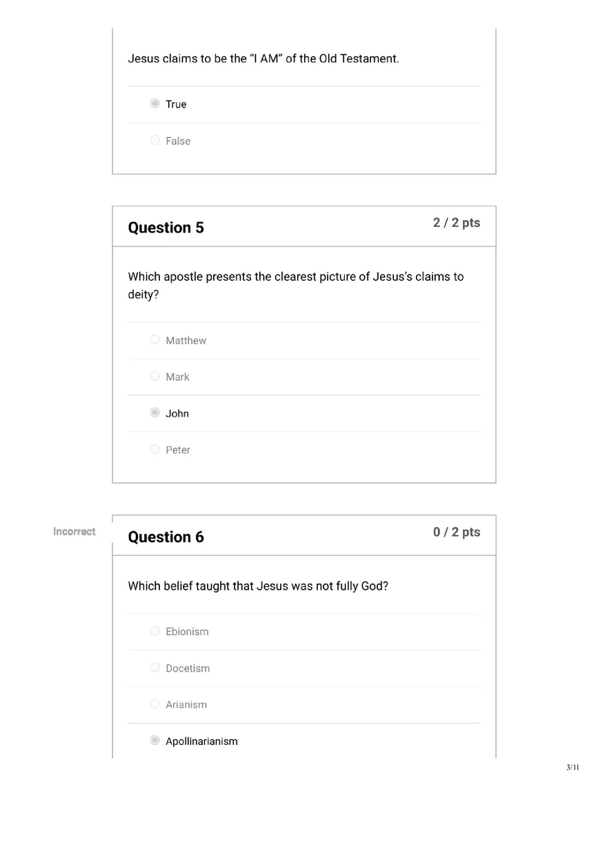 Quiz Introduction to the Study of Jesus - Page 3