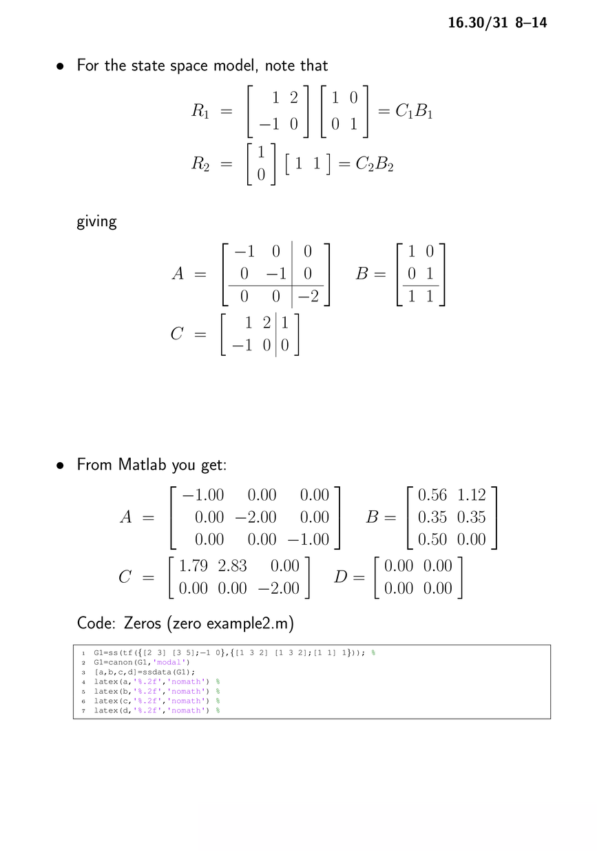 System Zeros and Transfer Function Matrices - Page 7