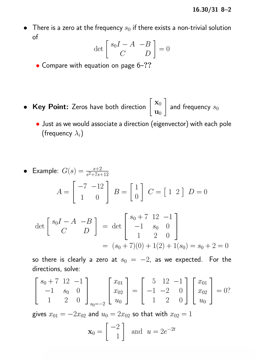 System Zeros and Transfer Function Matrices - Page 9