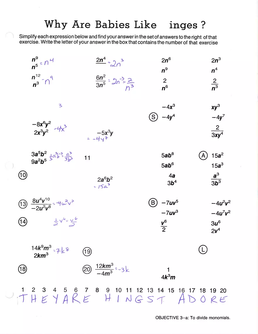 Properties of Exponents Worksheet Answers - Page 5