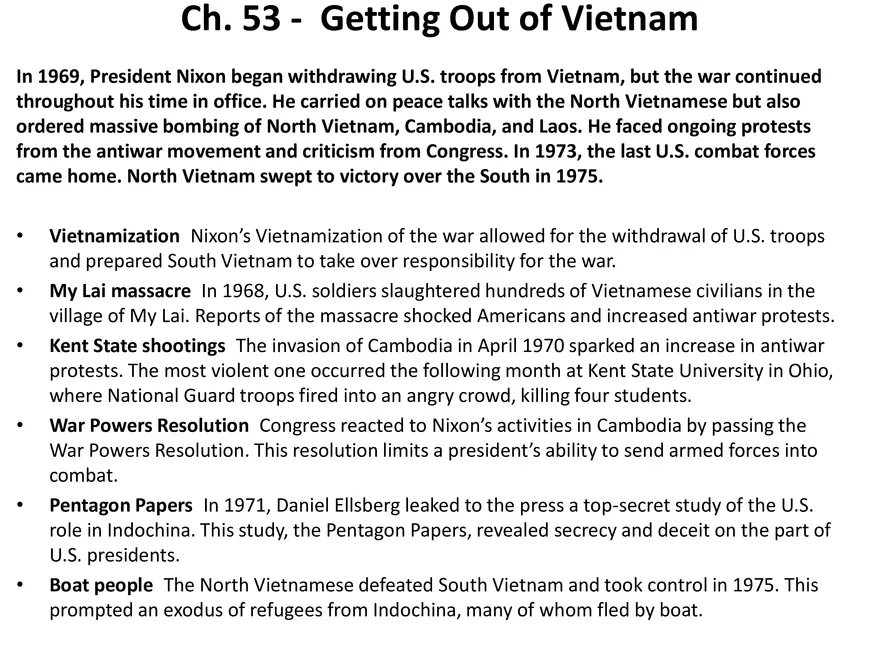Vietnam War Study Guide (Set 2 of 2) - Page 23
