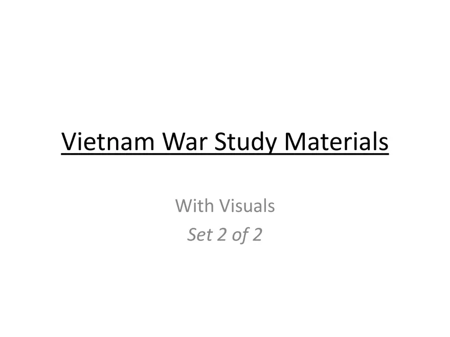 Vietnam War Study Guide (Set 2 of 2) - Page 1