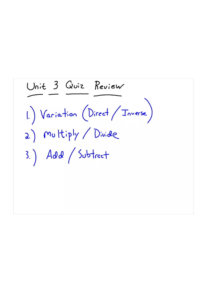 Unit 3 Quiz Review Answers - Page 1